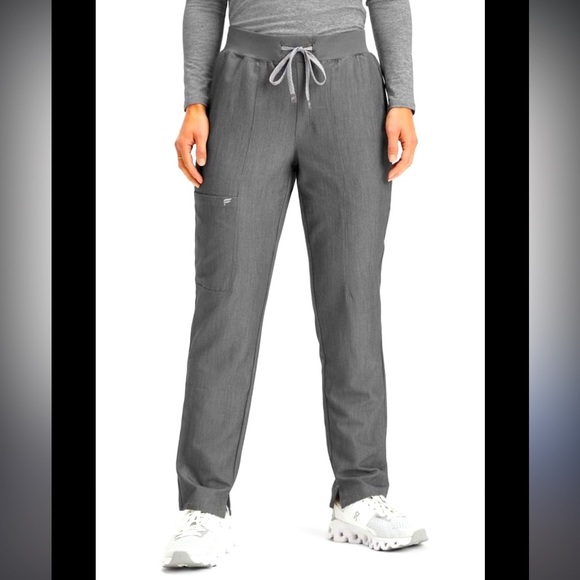 Fabletics pants - gray “ion scrub pants” pull on style drawstring waist, pockets - Picture 1 of 11